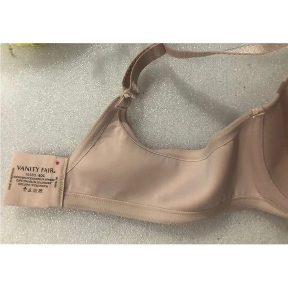 Vanity Fair 40C Body Sleeks Support Light Pink Underwire Bra Style RN 16345 - Picture 5 of 8